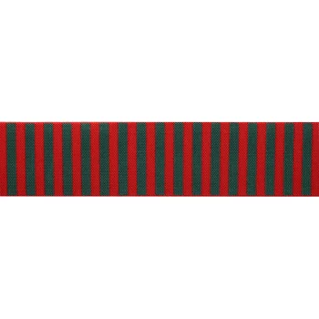 1AS-225 Лента эластичная декоративная 'Полосы' 5см розничная упаковка (т.зел/красный)